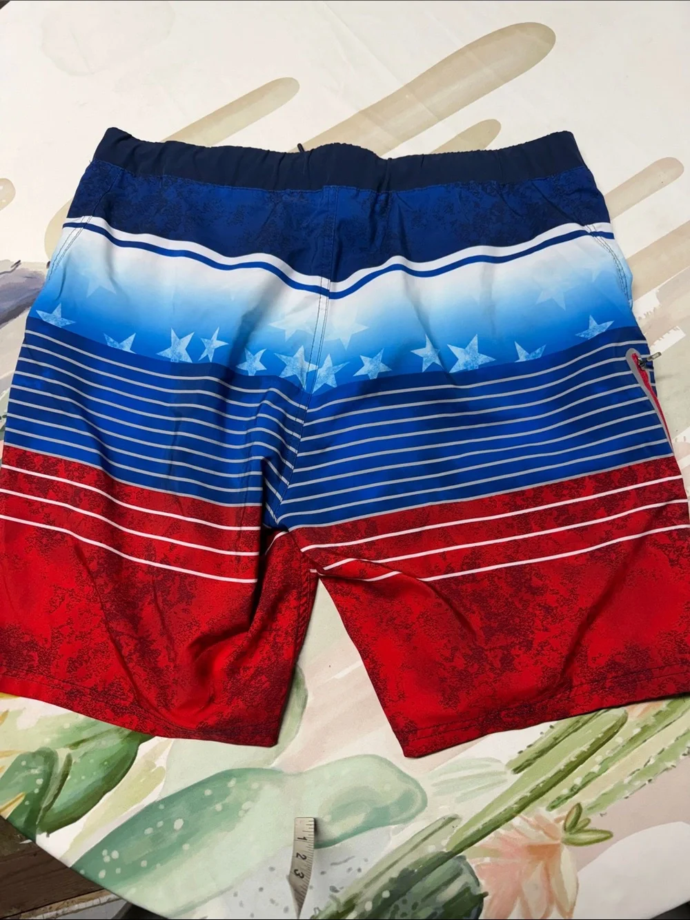 ZeroXposur Blue, Red & White Striped Swim Trunks